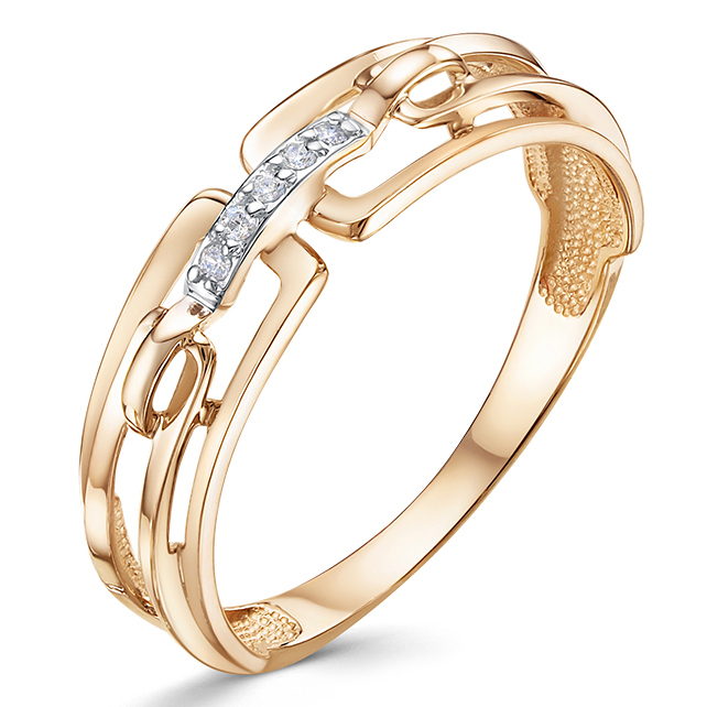 Кольцо, золото, фианит, 1106147